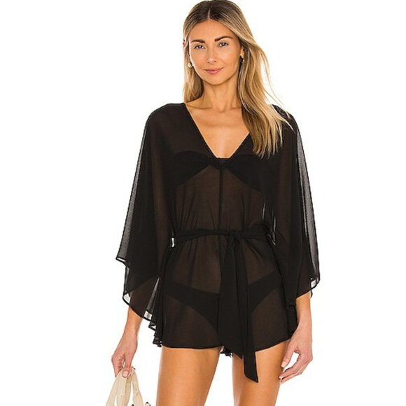 Lovers and Friends Sheer Black Benny Romper XL - Picture 2 of 9